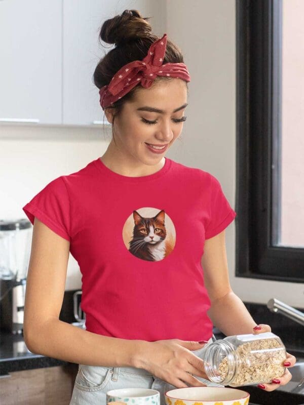 Brown Cat Unisex organic cotton t-shirt