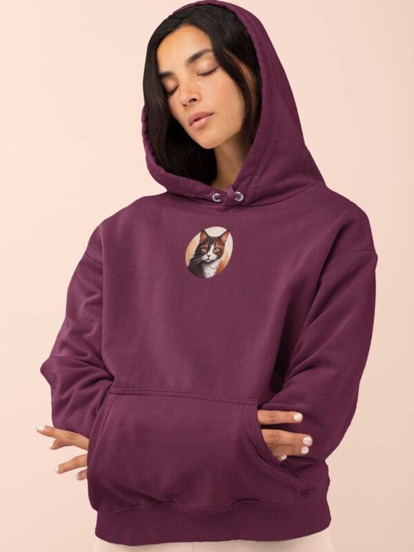 Brown Cat Unisex eco raglan hoodie