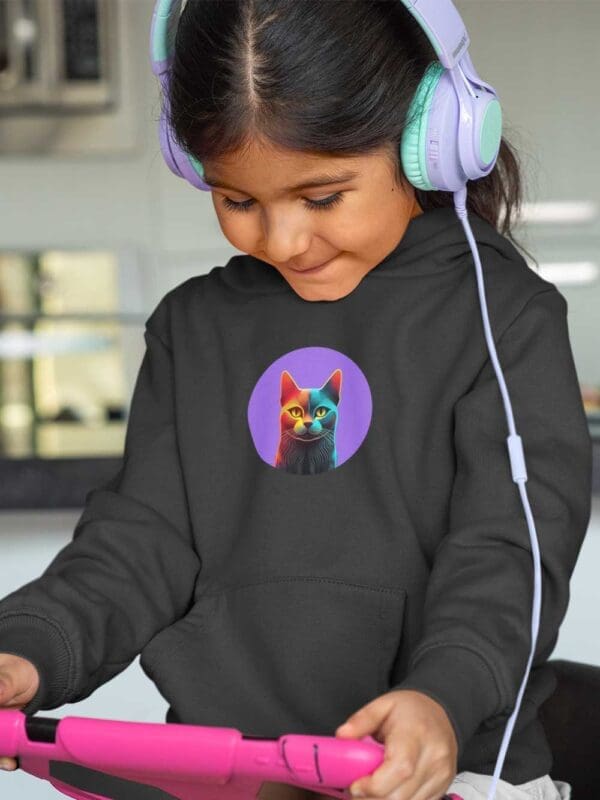 Emoji Cat Kids eco hoodie