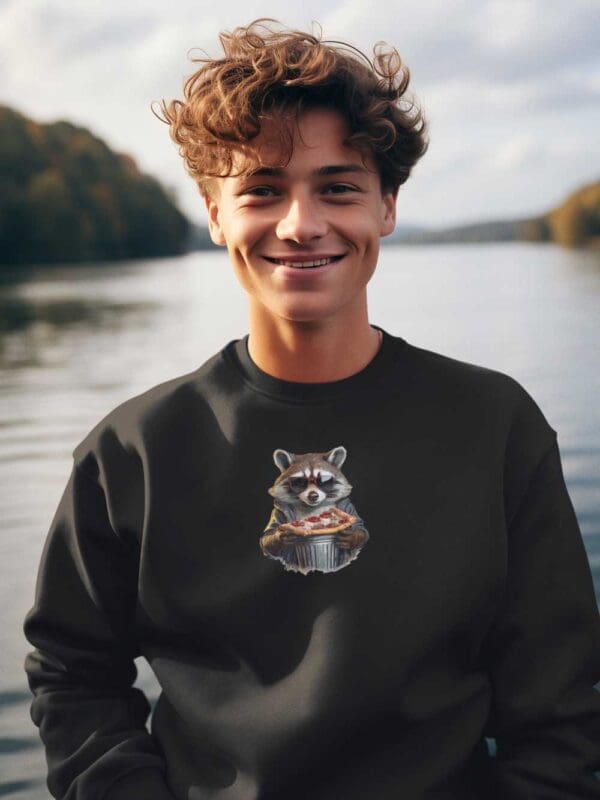 Raccoon with Pizza Unisex organic sweatshirt