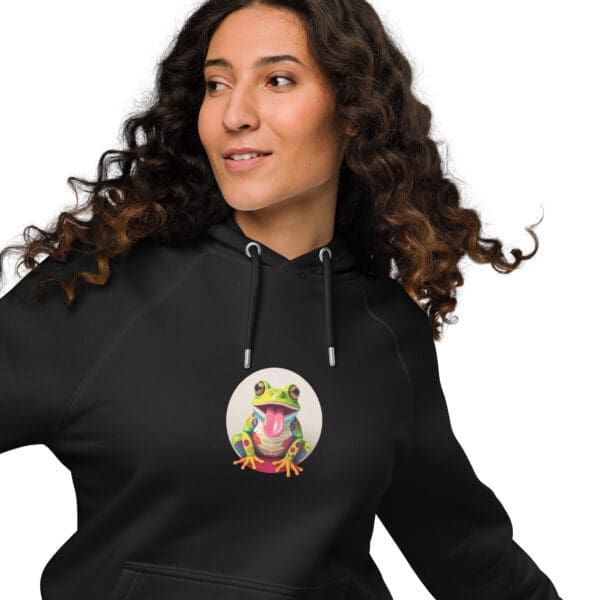Colored Frog Unisex eco raglan hoodie - Image 2