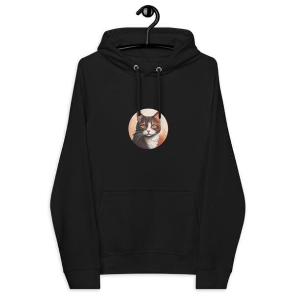 Brown Cat Unisex eco raglan hoodie - Image 2
