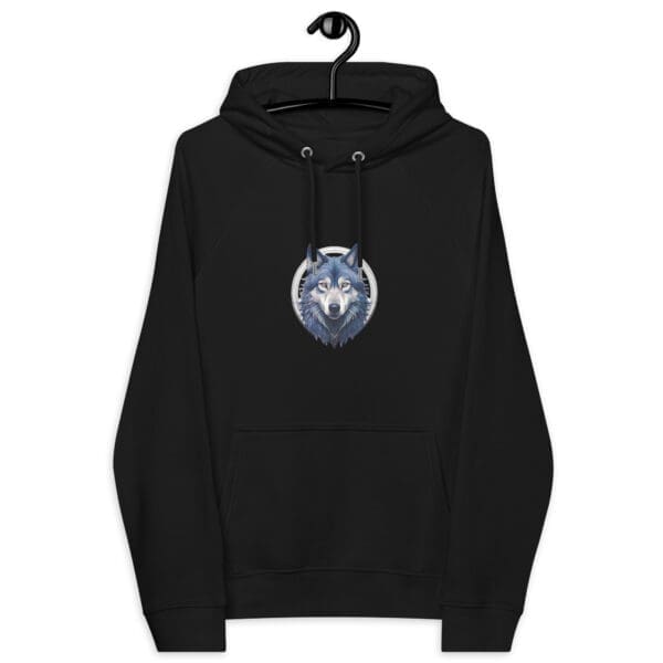 Siberian Wolf Unisex eco raglan hoodie - Image 2