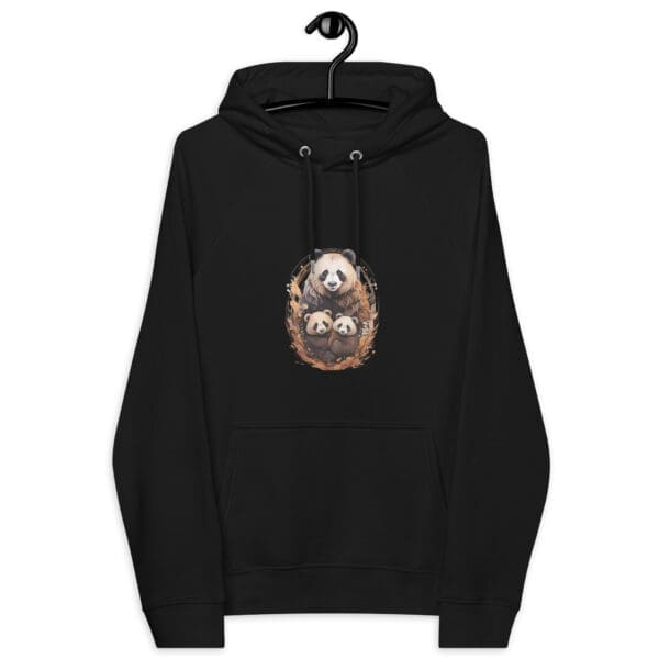 Panda Family Unisex eco raglan hoodie - Image 2