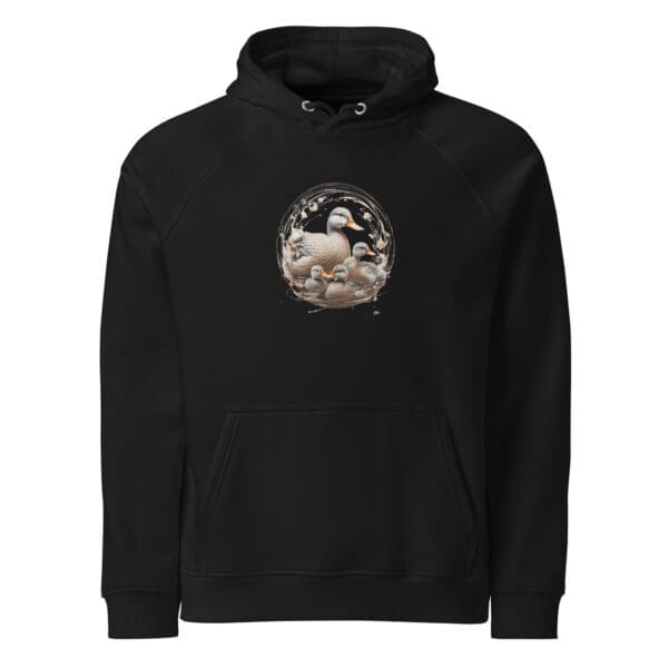 Duck Family Unisex eco raglan hoodie - Image 2