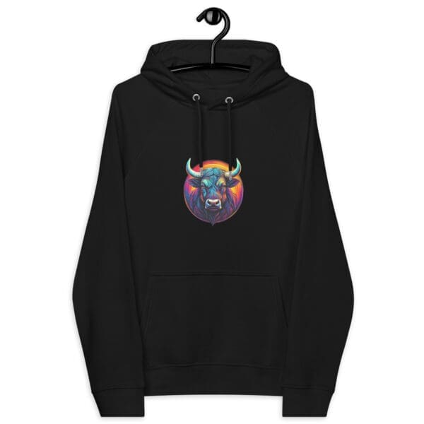 Colorful Bull Unisex eco raglan hoodie - Image 2