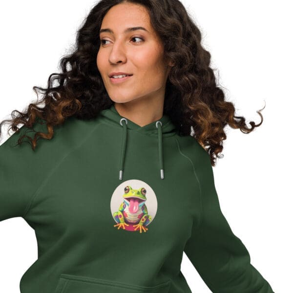 Colored Frog Unisex eco raglan hoodie - Image 4