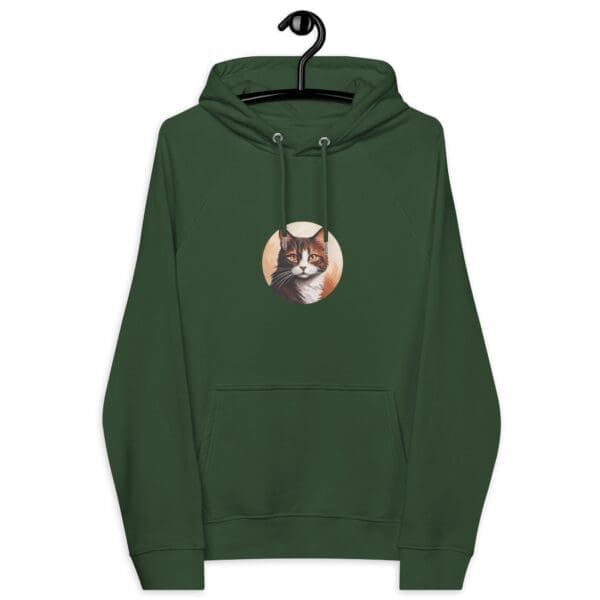 Brown Cat Unisex eco raglan hoodie - Image 4