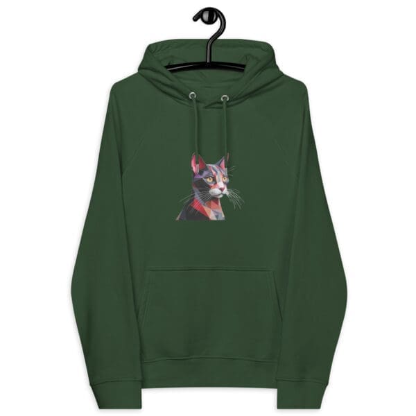 Abstract Cat Unisex eco raglan hoodie - Image 4