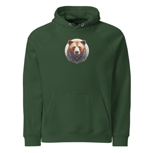 Red Bear Unisex eco raglan hoodie - Image 3