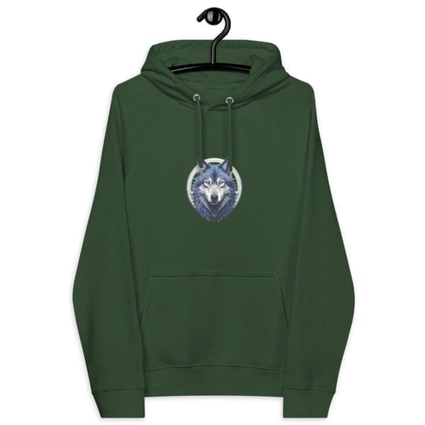 Siberian Wolf Unisex eco raglan hoodie - Image 4