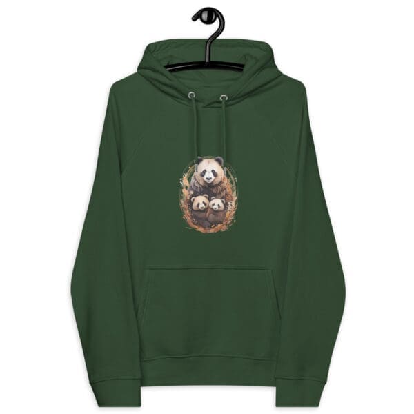 Panda Family Unisex eco raglan hoodie - Image 4