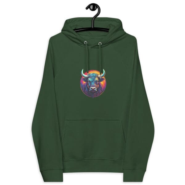 Colorful Bull Unisex eco raglan hoodie - Image 4