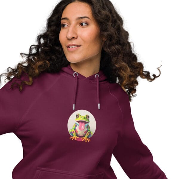 Colored Frog Unisex eco raglan hoodie - Image 3