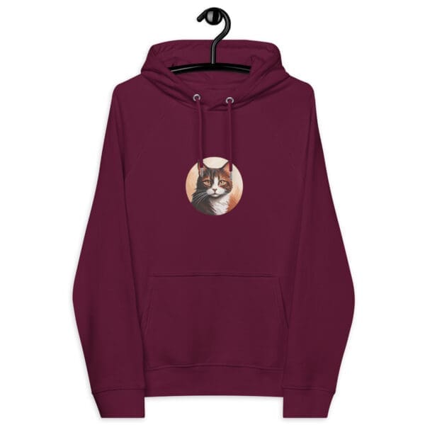 Brown Cat Unisex eco raglan hoodie - Image 7