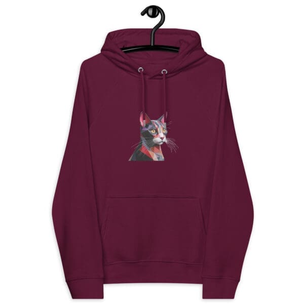 Abstract Cat Unisex eco raglan hoodie - Image 3