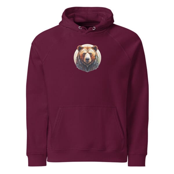 Red Bear Unisex eco raglan hoodie - Image 2