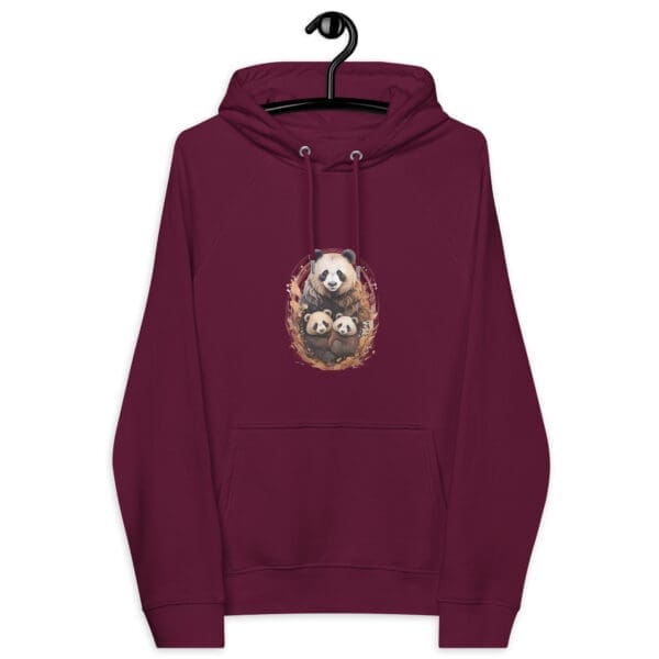 Panda Family Unisex eco raglan hoodie - Image 3