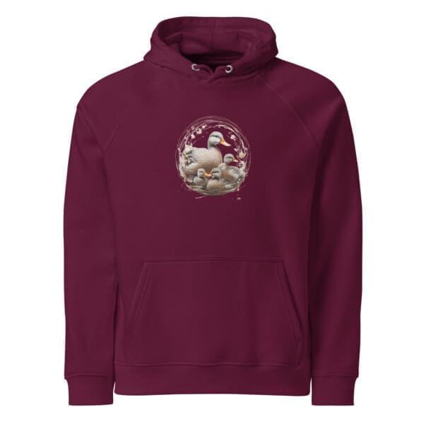 Duck Family Unisex eco raglan hoodie - Image 3