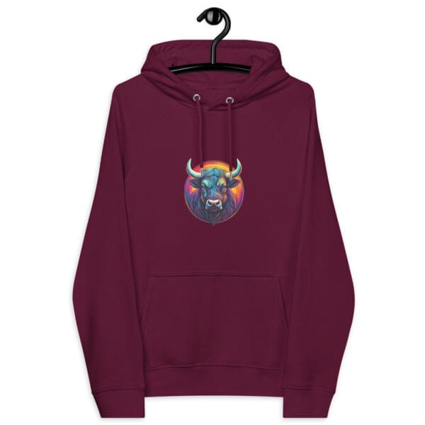 Colorful Bull Unisex eco raglan hoodie - Image 3