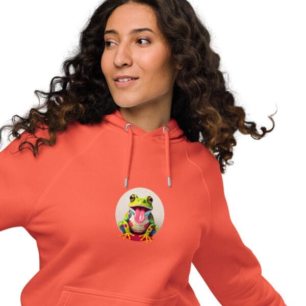 Colored Frog Unisex eco raglan hoodie - Image 6