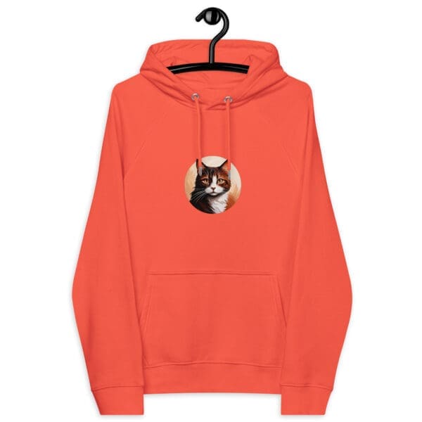 Brown Cat Unisex eco raglan hoodie - Image 5