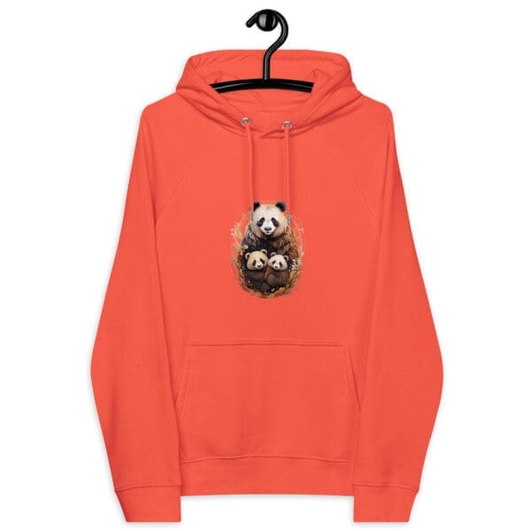 Panda Family Unisex eco raglan hoodie - Image 5