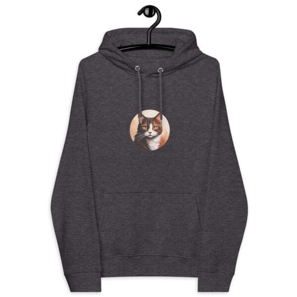 Brown Cat Unisex eco raglan hoodie - Image 3