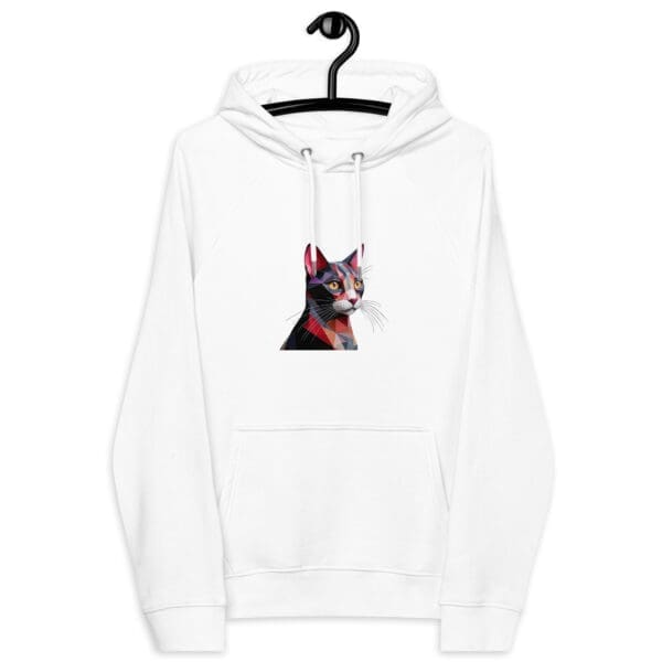 Abstract Cat Unisex eco raglan hoodie - Image 5
