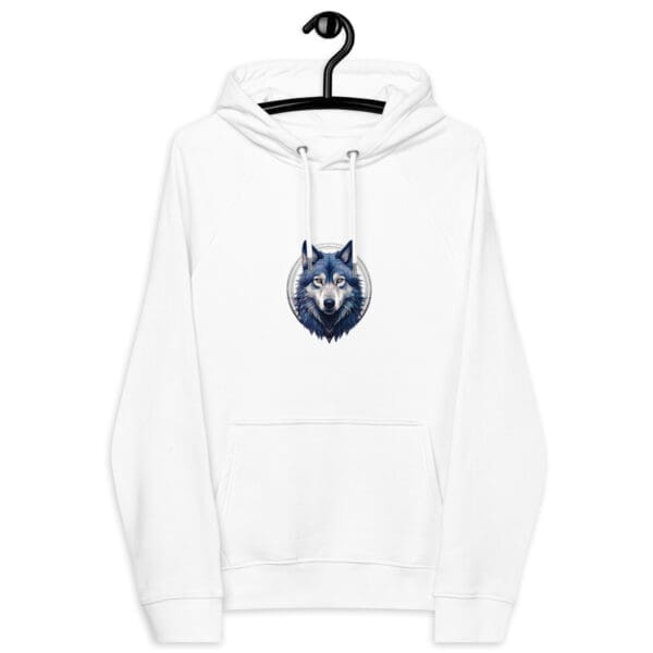 Siberian Wolf Unisex eco raglan hoodie - Image 6