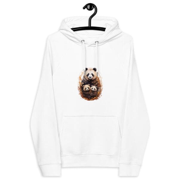 Panda Family Unisex eco raglan hoodie - Image 6