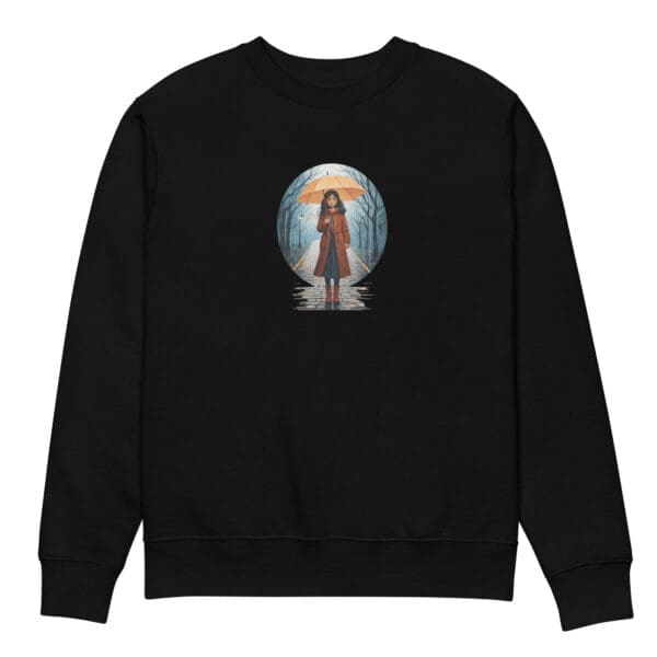 Girl in the Rain, Unisex eco sweatshirt - Image 2