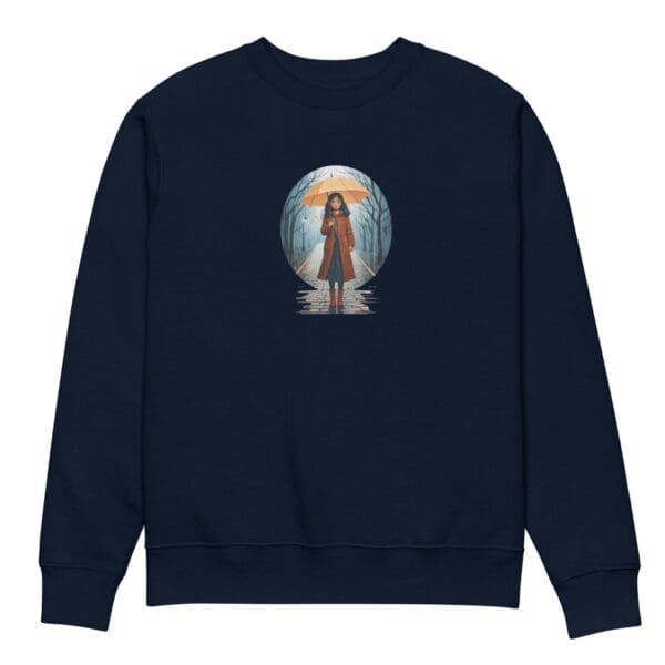 Girl in the Rain, Unisex eco sweatshirt - Image 4