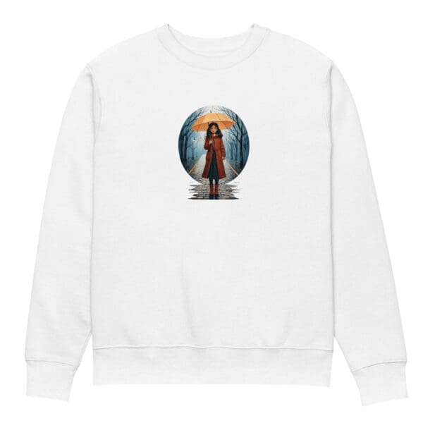 Girl in the Rain, Unisex eco sweatshirt - Image 3