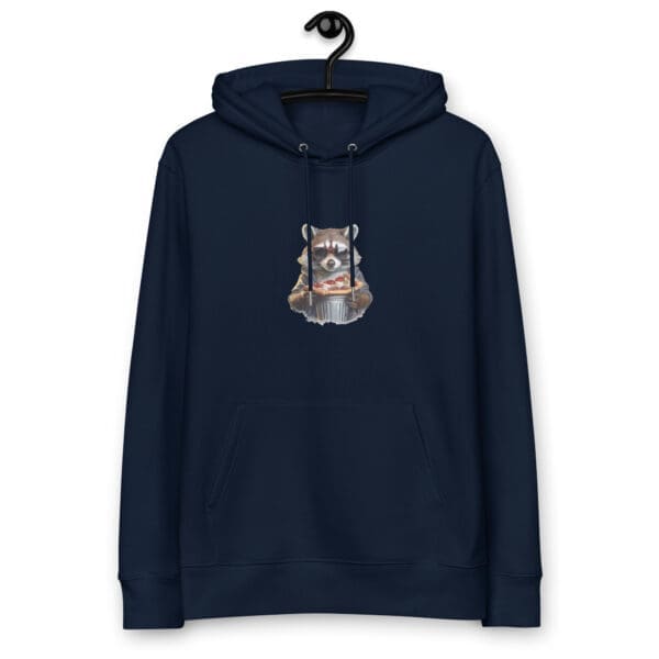 Raccoon with Pizza Unisex essential eco hoodie - Image 3