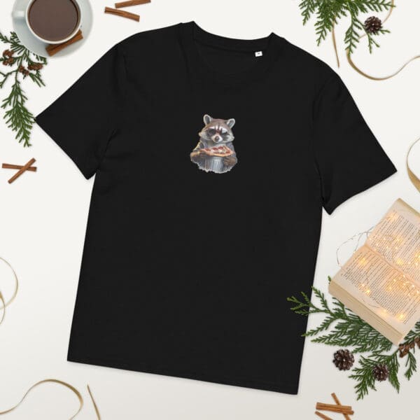 Raccoon with Pizza Unisex organic cotton t-shirt - Image 2