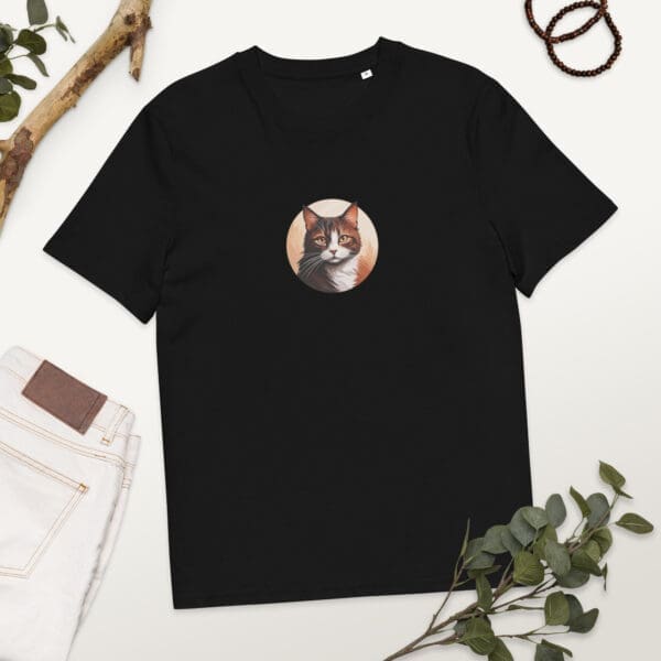 Brown Cat Unisex organic cotton t-shirt - Image 2