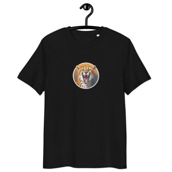 Yawning Cheetah Unisex organic cotton t-shirt - Image 2