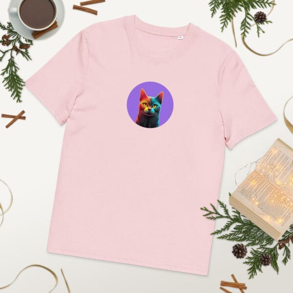 Emoji Cat, Unisex organic cotton t-shirt - Image 4