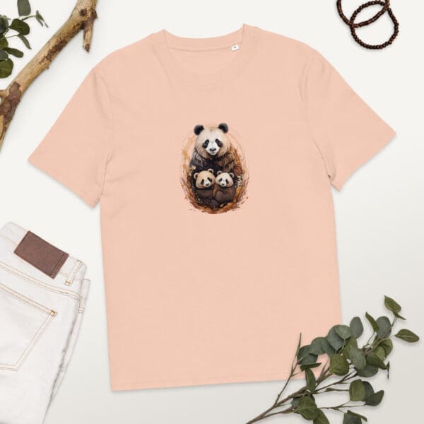Panda Family Unisex organic cotton t-shirt - Image 6