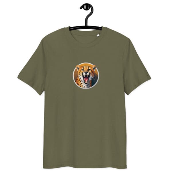 Yawning Cheetah Unisex organic cotton t-shirt - Image 5