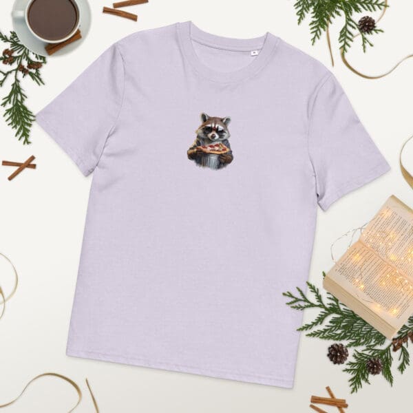 Raccoon with Pizza Unisex organic cotton t-shirt - Image 5