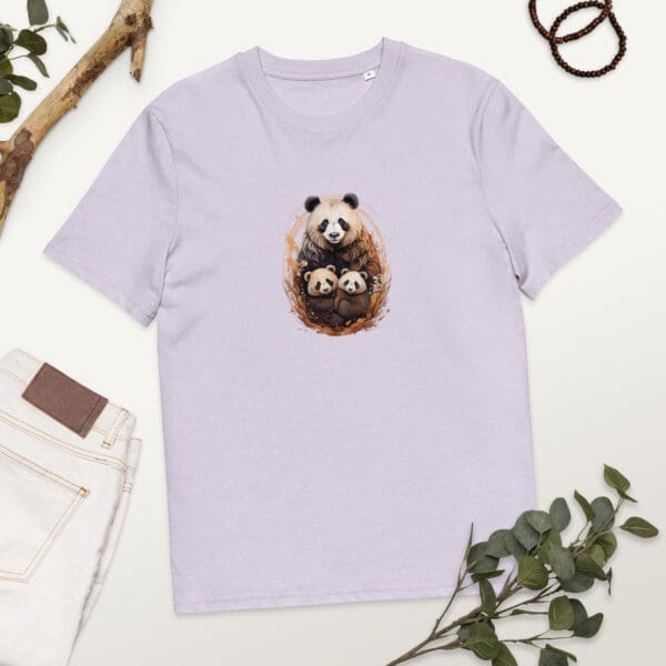 Panda Family Unisex organic cotton t-shirt - Image 5