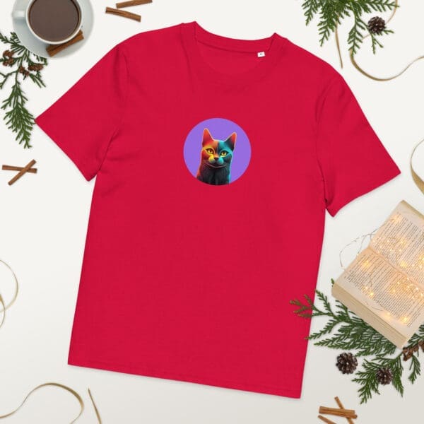 Emoji Cat, Unisex organic cotton t-shirt - Image 3