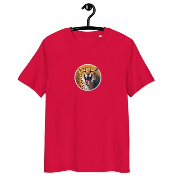 Yawning Cheetah Unisex organic cotton t-shirt - Image 3