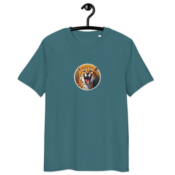 Yawning Cheetah Unisex organic cotton t-shirt - Image 4