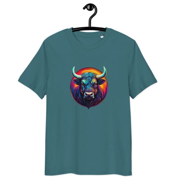 Colorful Bull Unisex organic cotton t-shirt - Image 4