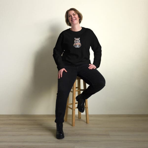 Raccoon with Pizza Unisex organic sweatshirt - Image 6