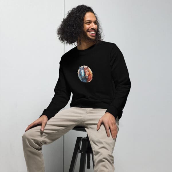 Couple of Horses Unisex organic sweatshirt - Image 2