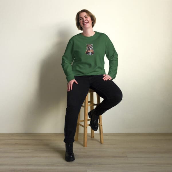 Raccoon with Pizza Unisex organic sweatshirt - Image 4